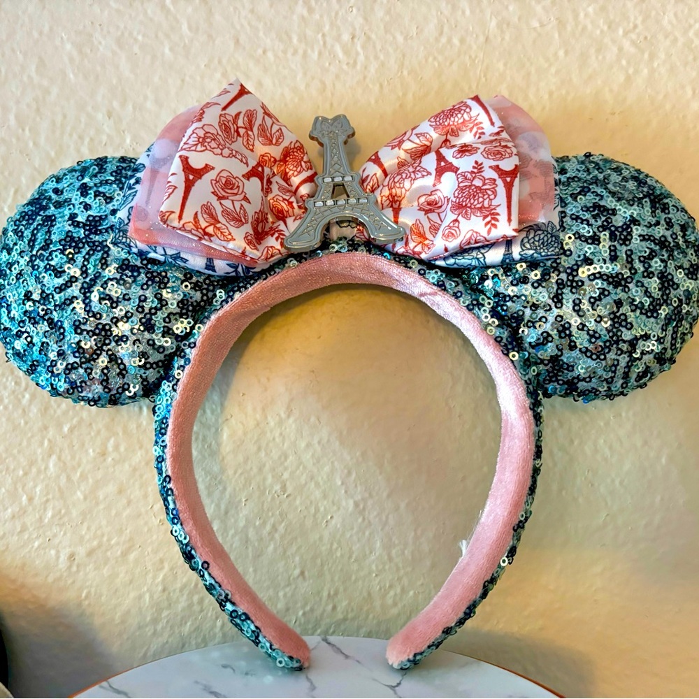 Paris Minnie, Sparkly Blue Disney Ears Headband!